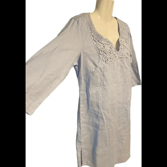 Malvin Light Blue Tunic/Mini Dress Linen - Picture 4 of 9